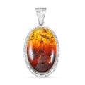 Baltic Amber Oval Shape Pendant without Chain in Sterling Silver - Sticky add to cart bar