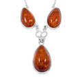 Baltic Amber Three Pear Statement Necklace - Sticky add to cart bar