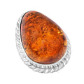 Baltic Amber Leaf Frame Ring - Sticky add to cart bar