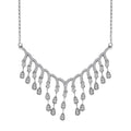 Luxuriant Lab Grown Diamond G-H SI 1.00 ctw Cascade Water Drop Necklace in Rhodium Over Sterling Silver 20 Inches - Sticky add to cart bar