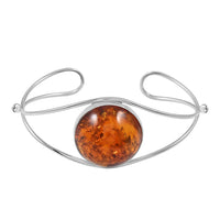 Baltic Amber Cuff Bracelet in Sterling Silver