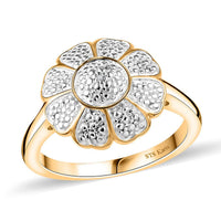 Karis Diamond Floral Ring in 18K YG Plated (Size 10.0)