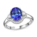 Rhapsody 950 Platinum AAAA Tanzanite, Diamond (E-F, VS) (0.35 cts) Ring (Size 8.0) (5.98 g) 3.00 ctw - Sticky add to cart bar