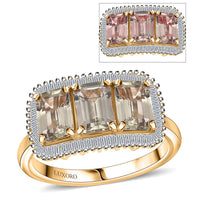 Certified & Appraised Luxoro AAA Turkizite and I2 Diamond 3.85 ctw Ring in 14K Yellow Gold (Size 10.0)