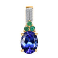 Luxoro AAA Tanzanite, Boyaca Colombian Emerald and Diamond I2 1.80 ctw Ring in 14K Yellow Gold (Size 7.0) - Sticky add to cart bar