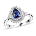 Rhapsody 950 Platinum AAAA Ceylon Blue Sapphire, Diamond (E-F, VS) (0. 30 cts) Ring (Size 10.0) (4.30 g) 1.25 ctw - Sticky add to cart bar