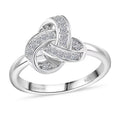 Luxuriant Lab Grown Diamond Knot Ring in Rhodium Over Sterling Silver (Size 10.0) 0.20 ctw - Sticky add to cart bar