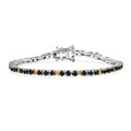 EverTrue Blue Sapphire Bracelet in 18K YG Plated and Platinum Bond (6.50 In) 5.40 ctw - Sticky add to cart bar