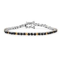 EverTrue Blue Sapphire Bracelet in 18K YG Plated and Platinum Bond (6.50 In) 5.40 ctw