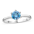 Luxuriant Lab Grown Blue Diamond (VS) Solitaire Ring in Sterling Silver (Size 10.0) 1.10 ctw - Sticky add to cart bar