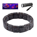 Natural Yooperlite 230.00 ctw Block Stretch Bracelet with Free UV Flash Light - Sticky add to cart bar