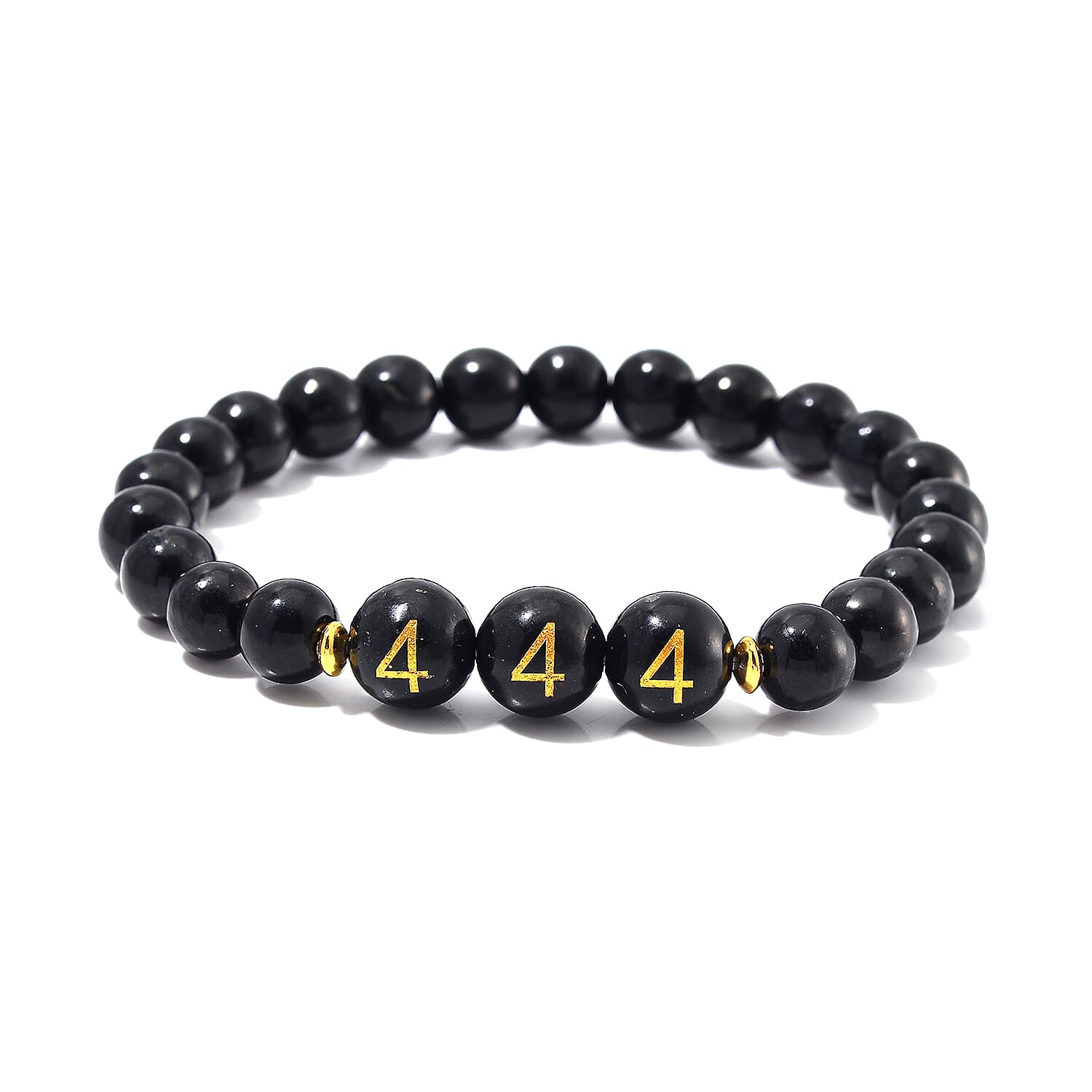 Shungite Beaded Stretch Bracelet in Sterling Silver 87.00 ctw