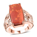 Karis Mojave Orange Turquoise 11.00 ctw Solitaire Ring in 18K RG Plated (Size 10.0) - Sticky add to cart bar