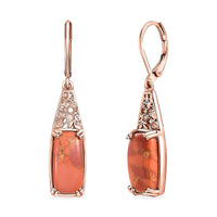 Karis Mojave Orange Turquoise 8.80 ctw Lever Back Earrings in 18K RG Plated