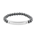Hematite Beaded Adjustable Bracelet in Stainless Steel 109.30 ctw - Sticky add to cart bar