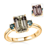 Luxoro 14K Yellow Gold AAA Turkizite, Lagoon Tourmaline Ring (Size 7.0) 2.55 ctw