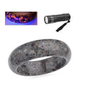 Natural Yooperlite 310.00 ctw Beaded Bangle Bracelet (6.75 In) with Free UV Flash Light - Sticky add to cart bar