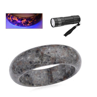 Natural Yooperlite 310.00 ctw Beaded Bangle Bracelet (6.75 In) with Free UV Flash Light