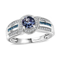 Peacock Tanzanite and Multi Gemstone 1.80 ctw Ring in Rhodium Over Sterling Silver (Size 10.0) - Sticky add to cart bar