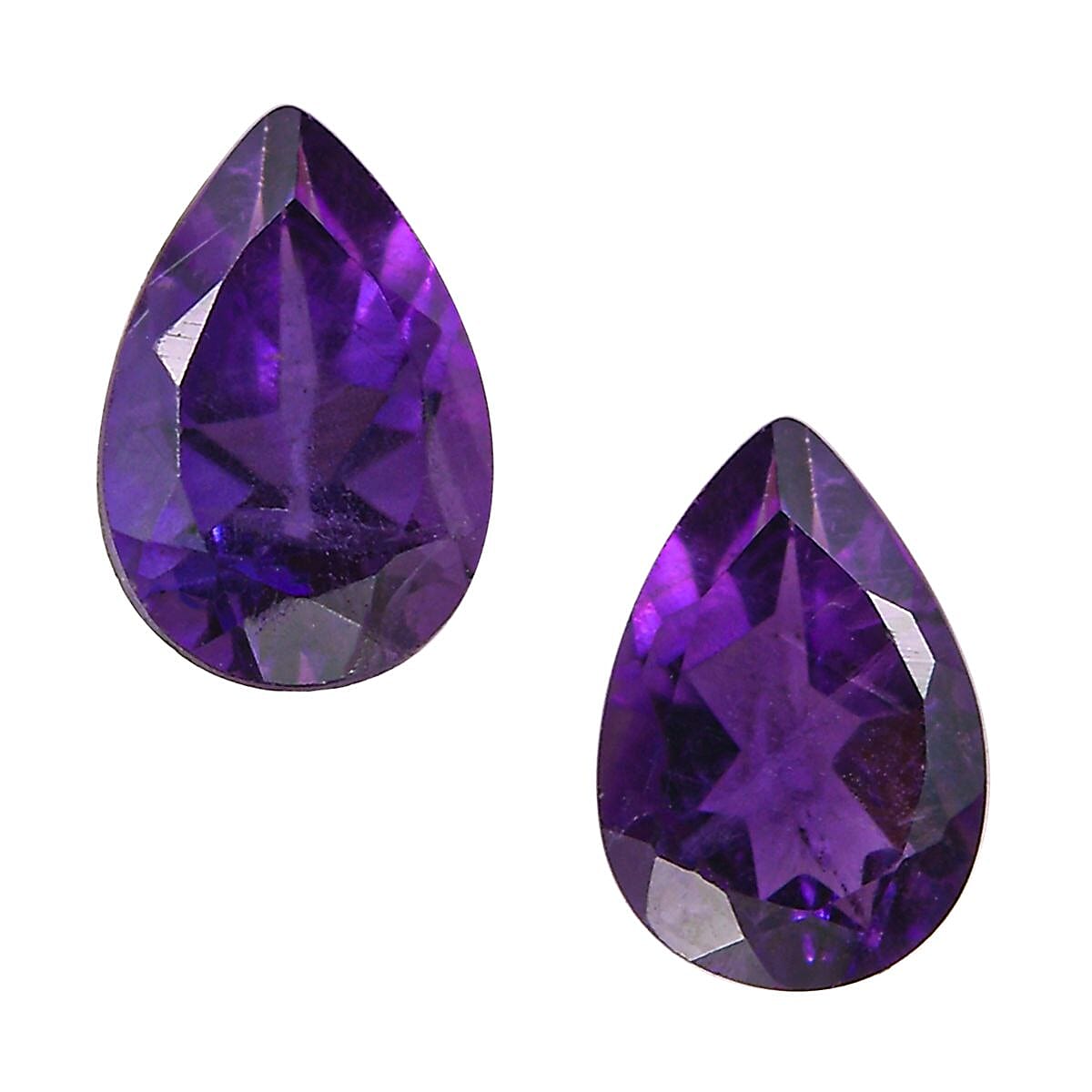 AAA African Amethyst Set of 2 (Pear 6x4 mm) 0.74 ctw