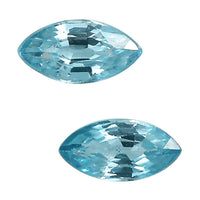 Blue Zircon Set of 2 (Mrq 5x2.5 mm) 0.34 ctw