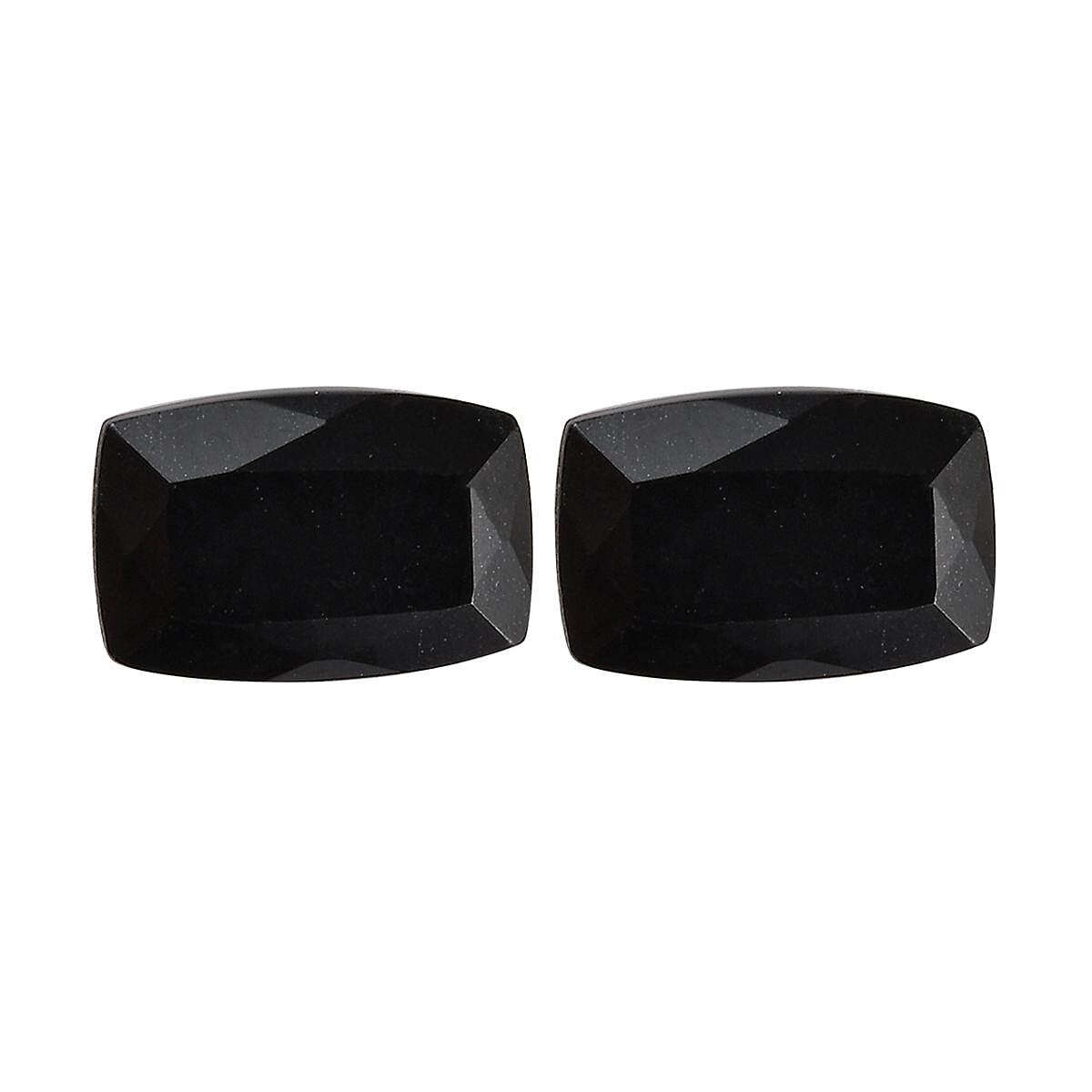 Australian Black Tourmaline Set of 2 (Cush 6x4 mm) 0.97 ctw