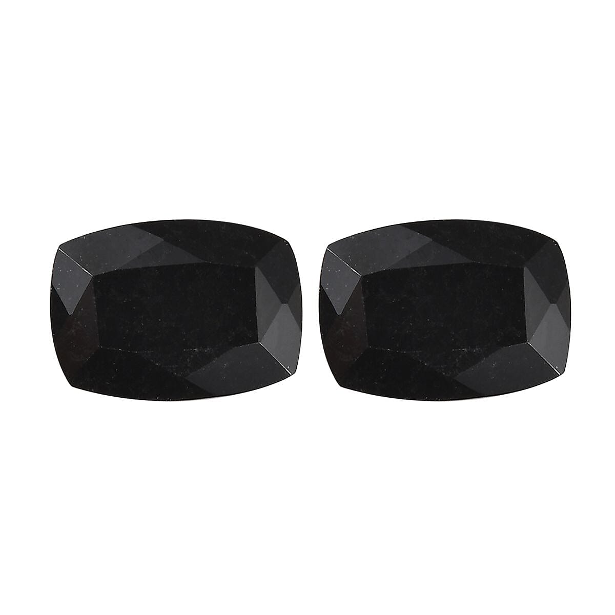 Australian Black Tourmaline Set of 2 (Cush 6x4 mm) 1.53 ctw