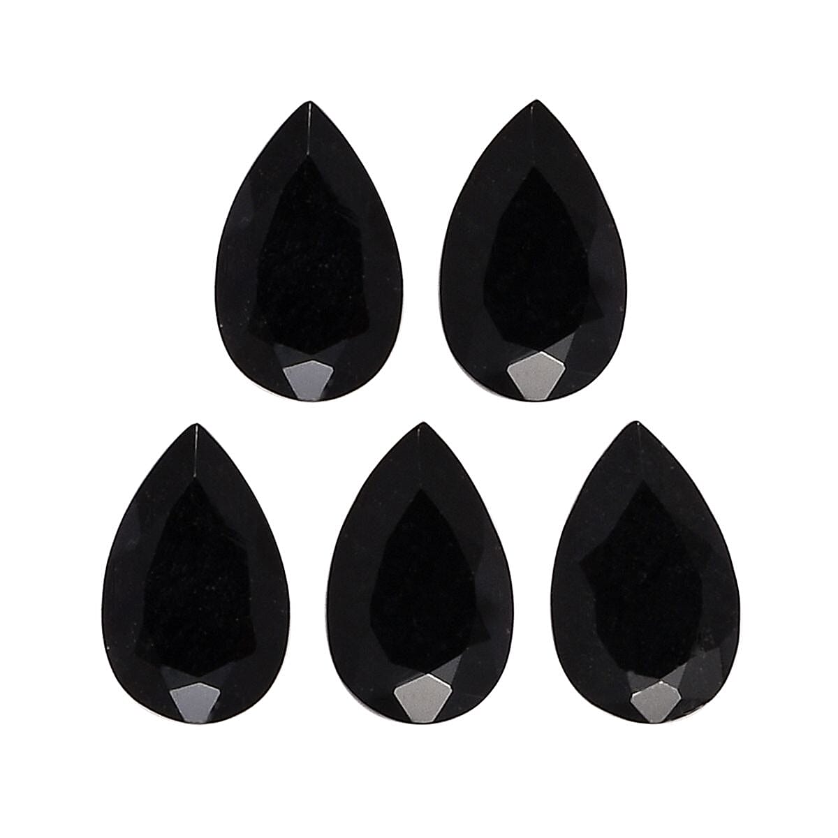 Australian Black Tourmaline Set of 5 (Pear 5x3 mm) 0.95 ctw