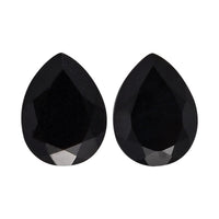 Australian Black Tourmaline Set of 2 (Pear 8x6 mm) 2.11 ctw