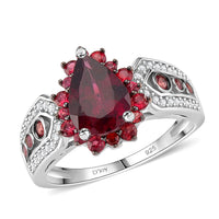 TLV D'Joy Orissa Rhodolite Garnet, Multi Gemstone Ring in Rhodium Over Sterling Silver (Size 10.0) 2.90 ctw