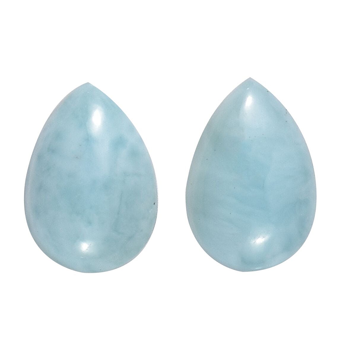 Larimar Set of 2 (Pear 6x4 mm) 0.98 ctw