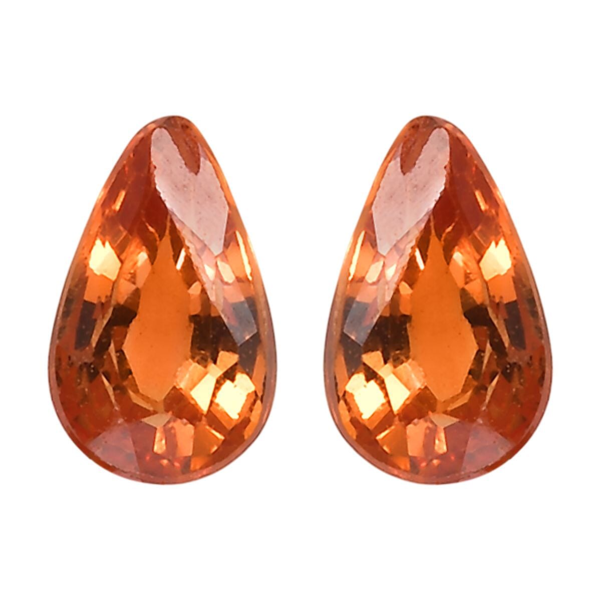Orange Sapphire Set of 2 (Pear 5x3) 0.53 ctw