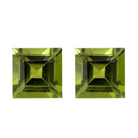Hebei Peridot Set of 2 (Sqr 7 mm) 3.32 ctw