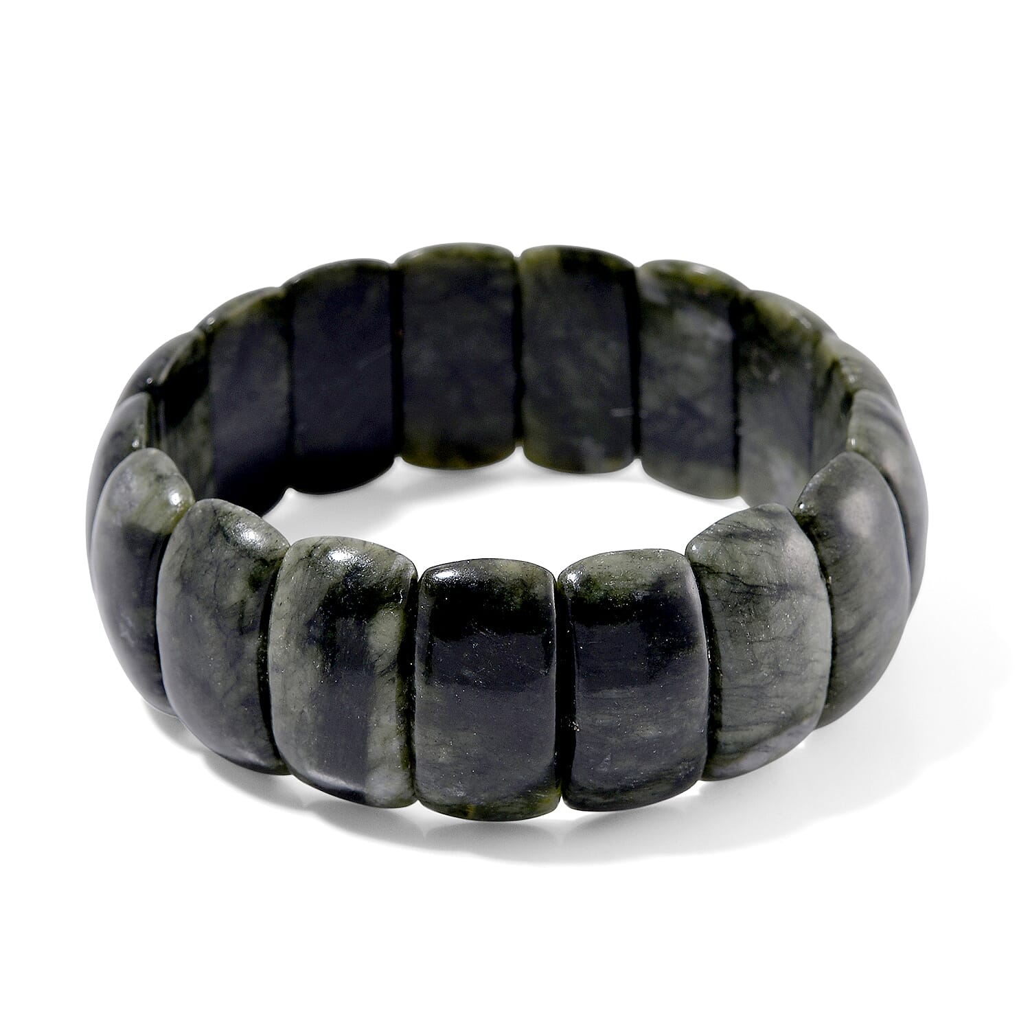 Connemara Marble 340.00 ctw Block Stretch Bracelet