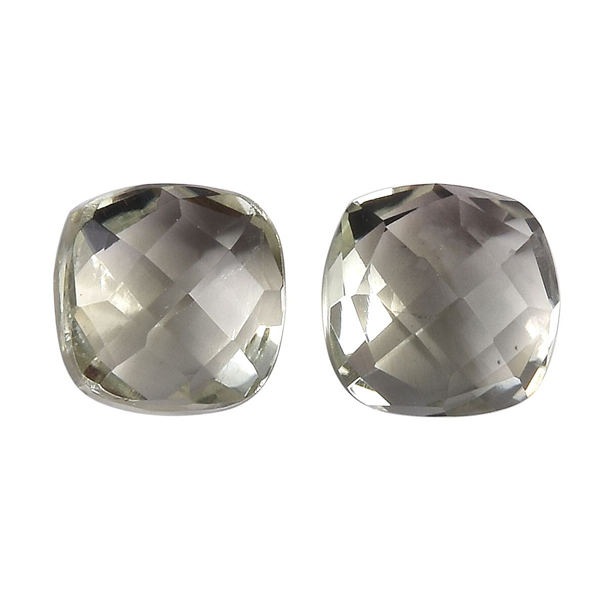 Montezuma Prasiolite Set of 2 (Cush 6x6 mm) 2.29 ctw
