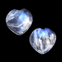 AA Rainbow Moonstone Set of 2 (Heart 6 mm) 1.55 ctw
