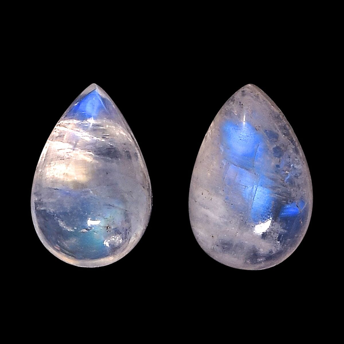 Rainbow Moonstone Set of 2 (Pear 6x4 mm) 1.10 ctw