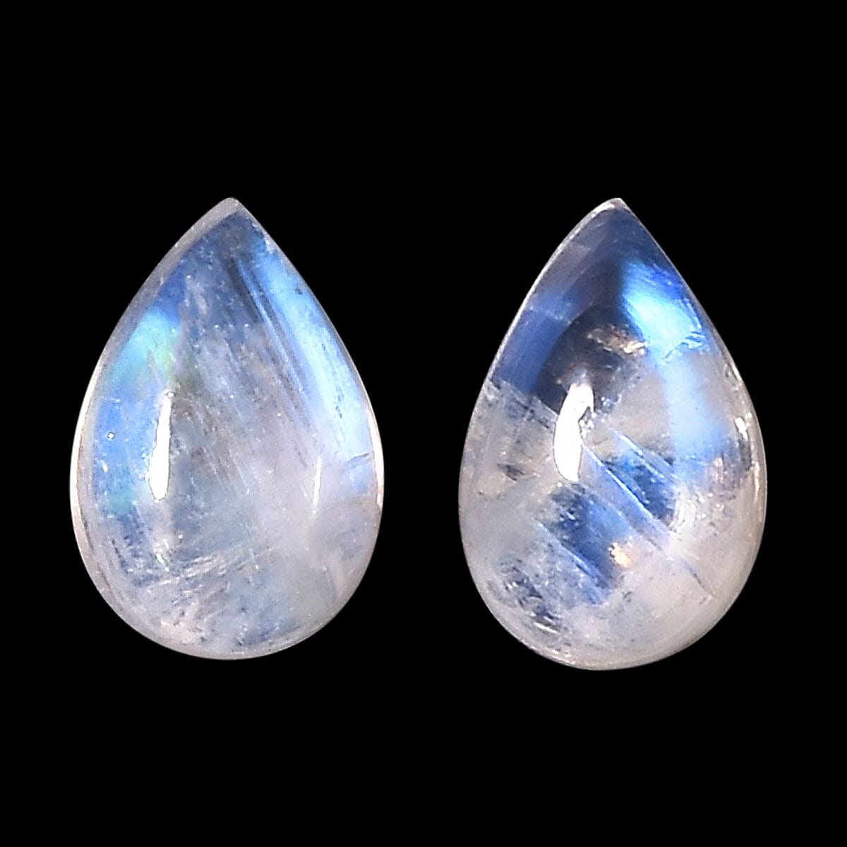 AA Rainbow Moonstone Set of 2 (Pear 6x4 mm) 0.97 ctw