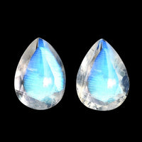 AA Rainbow Moonstone Set of 2 (Pear 7x5 mm) 1.33 ctw