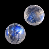 AA Rainbow Moonstone Set of 2 (Rnd 5 mm) 0.98 ctw Loose Gemstone