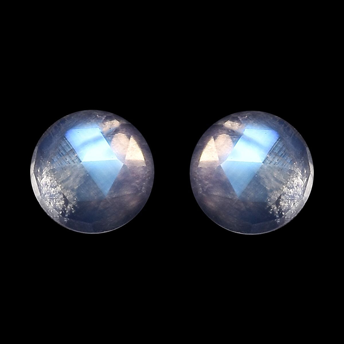 AA Rainbow Moonstone Set of 2 (Rnd 5 mm) 1.00 ctw