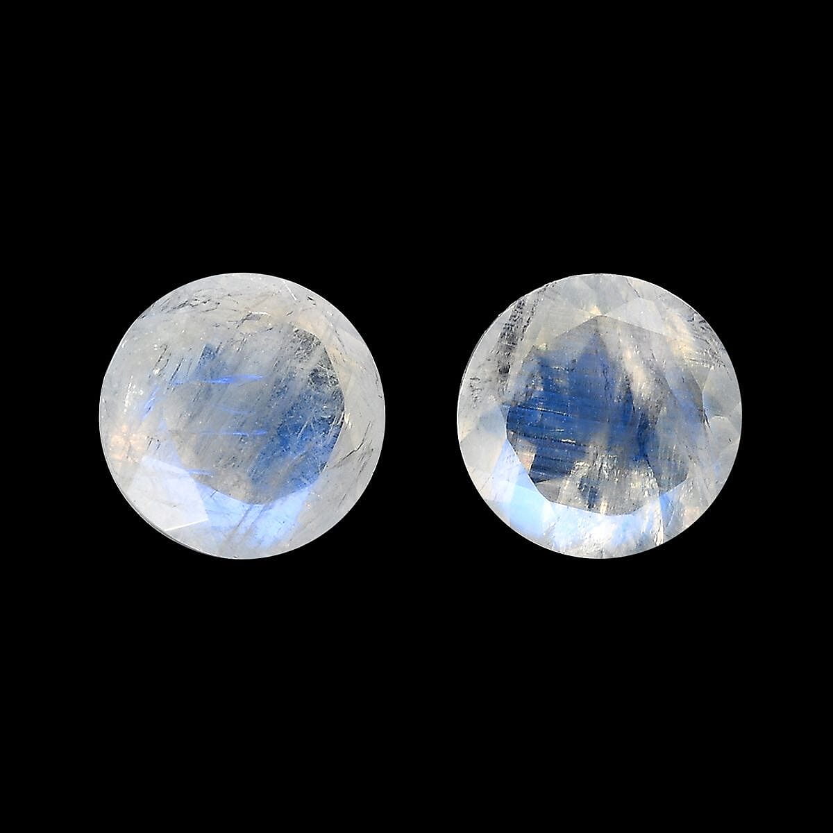 Rainbow Moonstone Set of 2 (Rnd 6 mm) 1.43 ctw