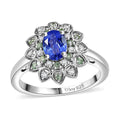 Tanzanite, Multi Gemstone Ring in Rhodium Over Sterling Silver (Size 10.0) 1.80 ctw - Sticky add to cart bar