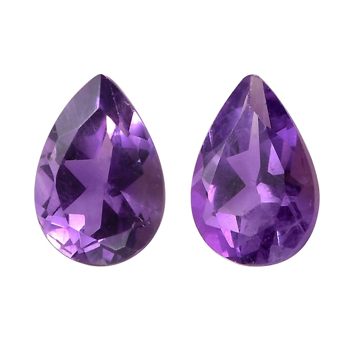African Amethyst Set of 2 (Pear 6x4 mm) 0.70 ctw