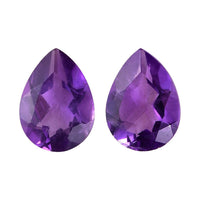 African Amethyst Set of 2 (Pear 7x5 mm) 1.17 ctw