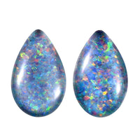 Boulder Opal Triplet Set of 2 (Pear 5x5 mm) 1.19 ctw