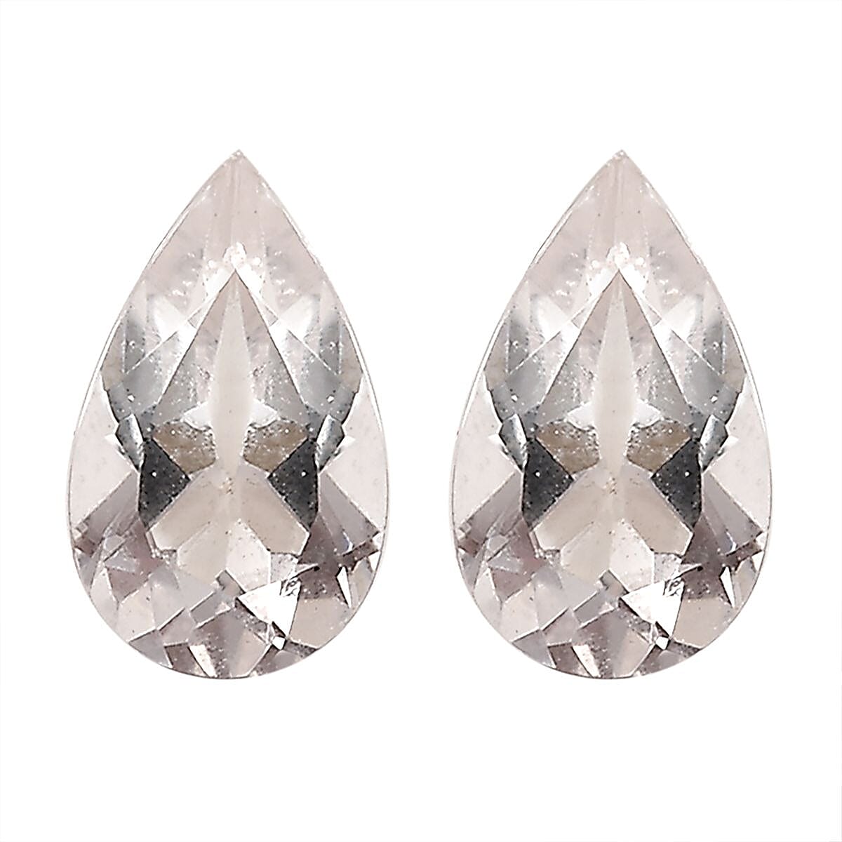 Goshenite Set of 2 (Pear 5x3 mm) 0.37 ctw