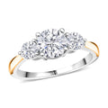 Moissanite 1.35 ctw Ring in Rhodium Over Sterling Silver and 10K Yellow Gold (Size 10.0) - Sticky add to cart bar