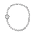 Genoa Austrian Crystal Japanese Movement Round Dail Bracelet Watch in Silvertone - Sticky add to cart bar