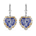 D'Joy Tanzanite 4.15 ctw Heart Earrings in 18K Vermeil YG and Rhodium Over Sterling Silver - Sticky add to cart bar